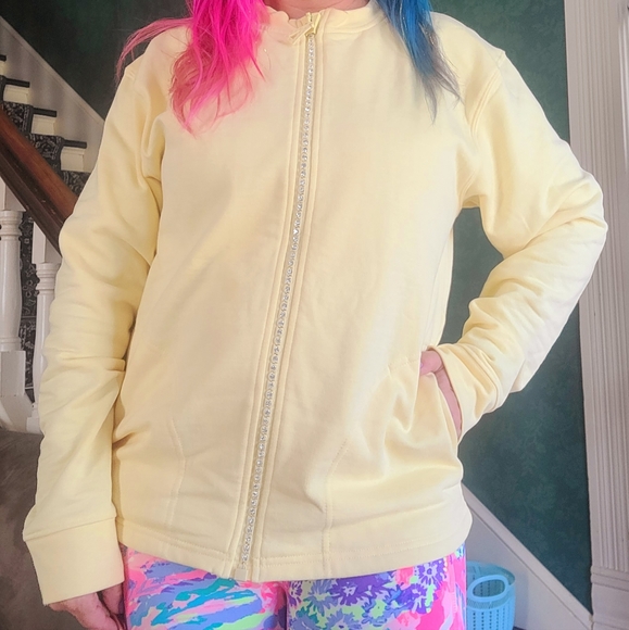 Rhinestone Zipper Sweatshirt Jacket - Picture 2 of 5